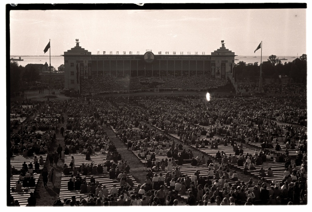 1950's general singing event, view of the song field, singing field in the back of the plan.