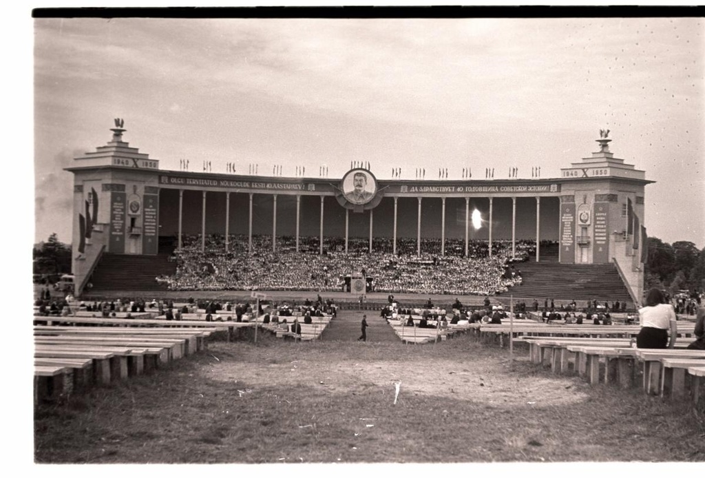 General song festival of 1950, view of the singing field during the main test.