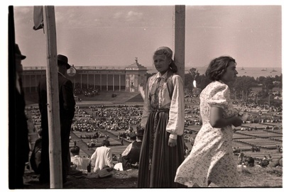 1950's song festival, view of the song square.  similar photo