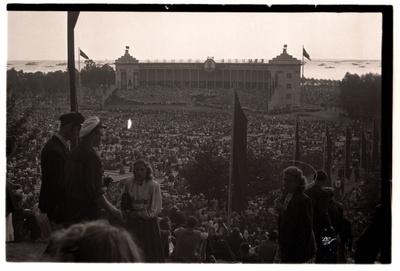 1950's general singing event, view of the song field, singing field in the back of the plan.  similar photo