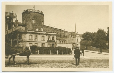 Tallinn, Valli Street, behind the city wall and the Hinke Tower.  duplicate photo