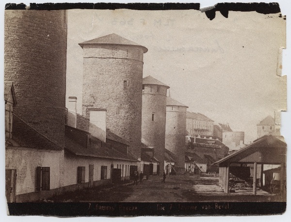 Tallinn, the old city wall above the Laboratory Street.