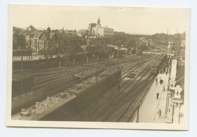 Tallinn, Baltic Station, view of the periphery of electric trains and the crossing point.  duplicate photo