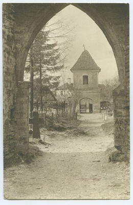 Tallinn, Pirita monastery ruins, view of the main portal cemetery.  duplicate photo