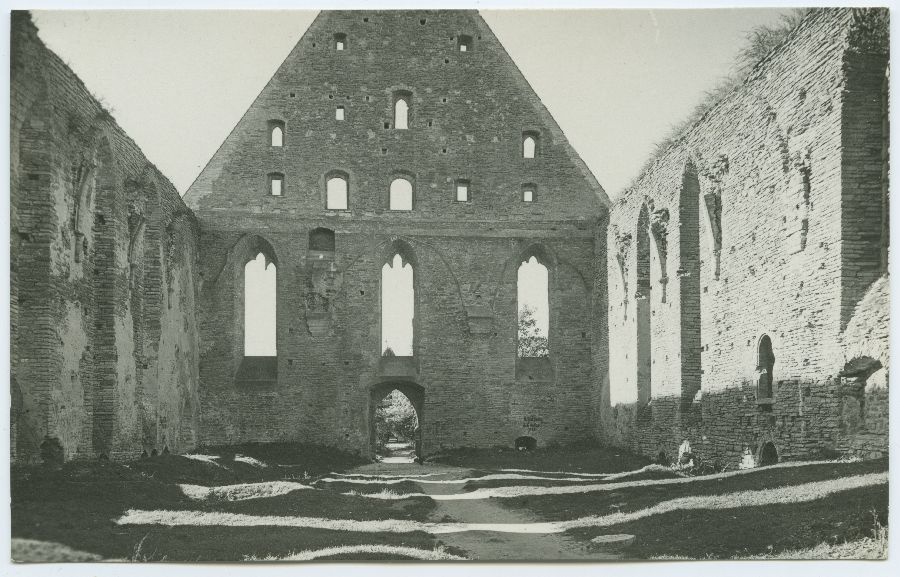 Tallinn, the ruins of the Pirita monastery, the inner view of the church towards the west.