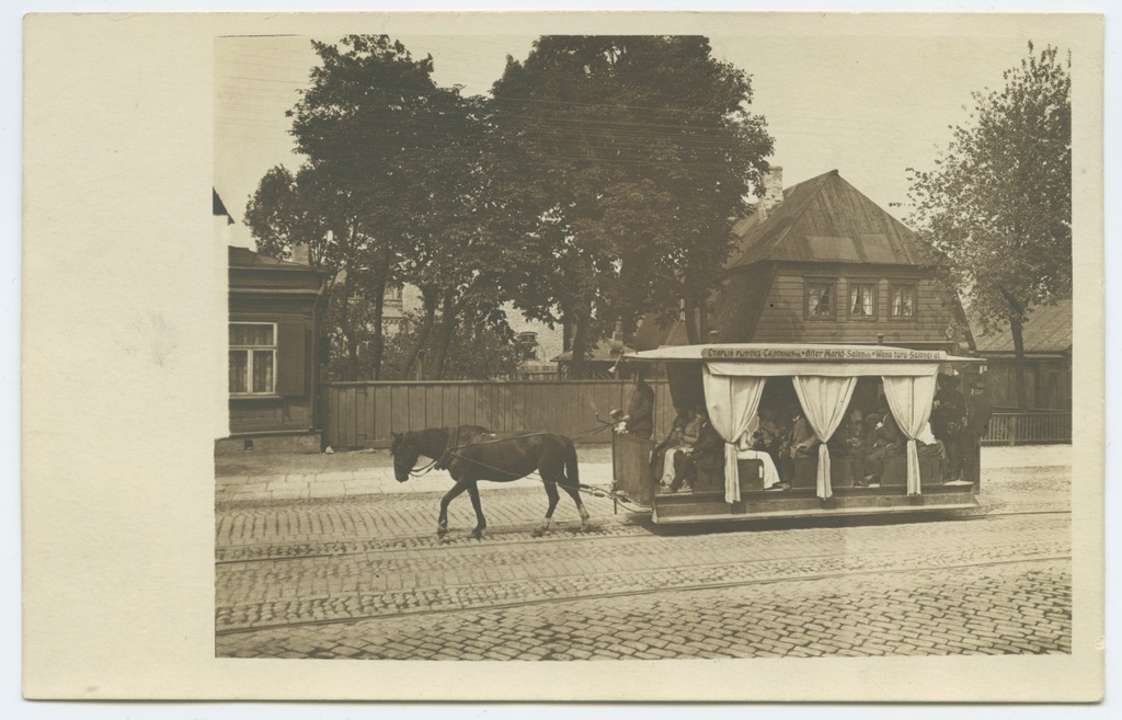 Tallinn, Narva highway with horse railroad.
