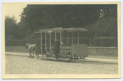 Tallinn, Jaani Street (now Pärnu highway), horse railroad.  duplicate photo