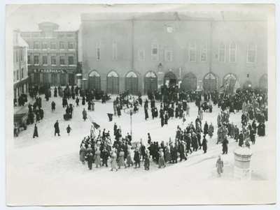 February 1917 revolution, demonstration at Raekoja square.  similar photo