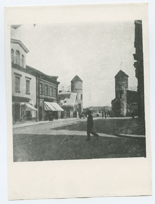 Tallinn, view Viru Street with ocean gate tower.  duplicate photo