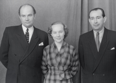portree: Helmut Vaag, Eva Klink, Richard Peramets, 1955  similar photo