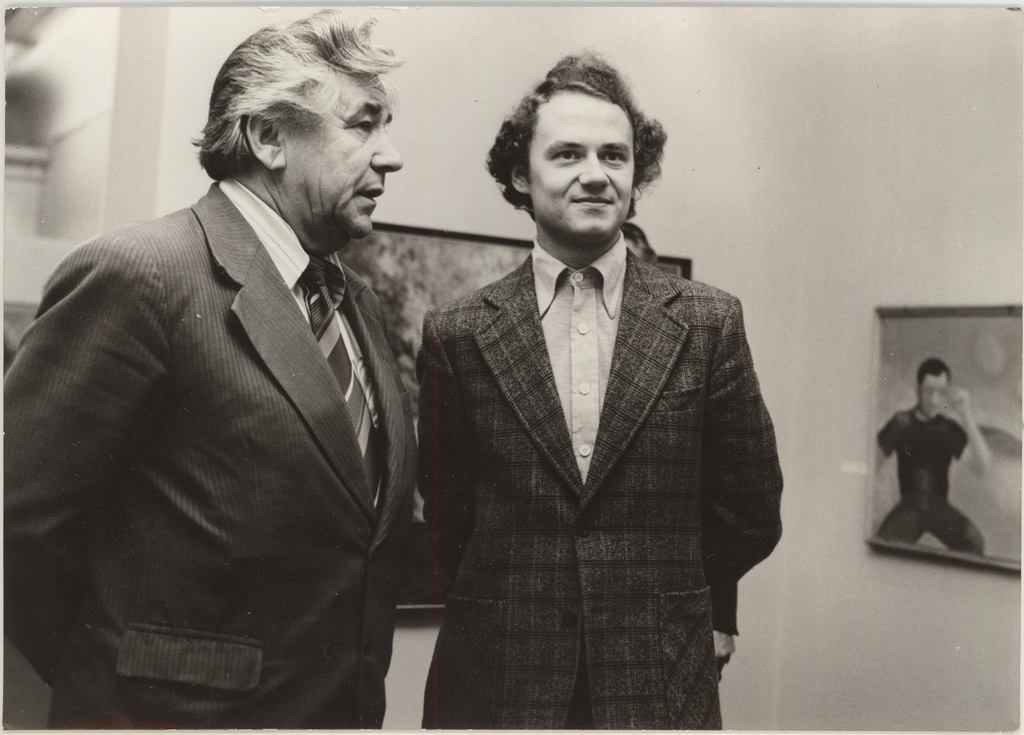 Tartu kunstinäituse avamine 13.09.1980. Dirigent U. Uiga ja orelikunstnik Urmas Taniloo