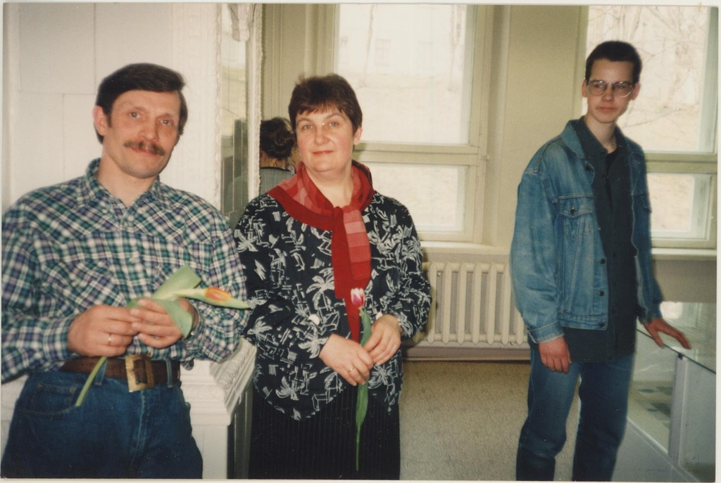 Näitus "Ennistatud kultuuriväärtused" avamine 19.04.1996. Restauraatorid A. Teedemaa ja S. Rebaste