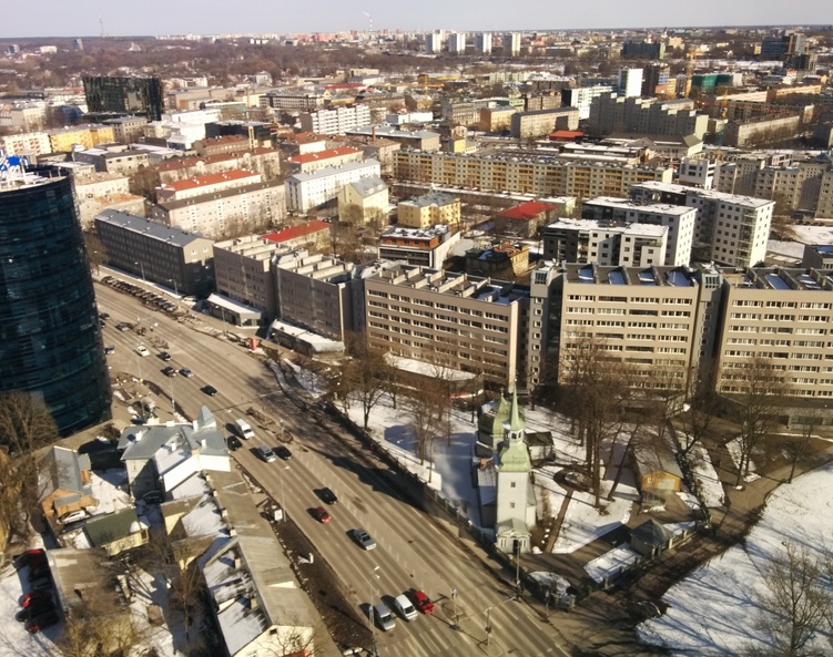 View hotel "Olympiast" towards Kaasan church and Keldrimäe rephoto