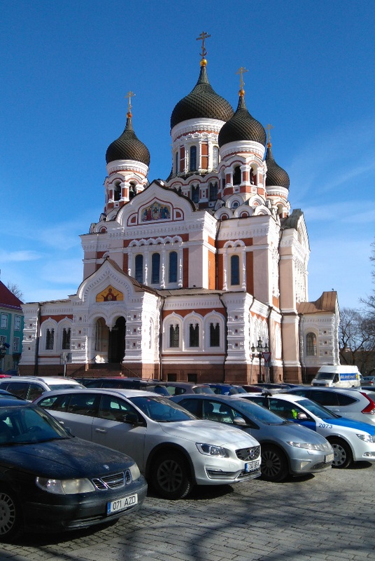 Alekander Nevski Church in Toompeal, Lossi Square. View of the edel. rephoto