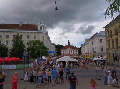 Tartu Raekoja Square and Raekoja from the Kivis Bridge rephoto