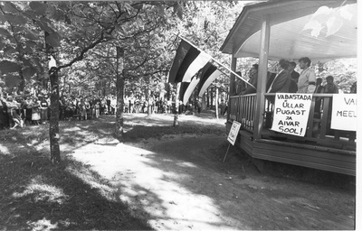 Foto. Küüditatute mälestuspäeval Võru pargis 14. juunil 1988.a.  similar photo