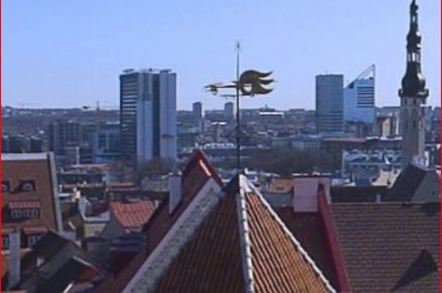 View from the court viewpoint to the Old Town of Tallinn rephoto