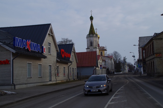 Rakvere, street with Orthodox Church rephoto