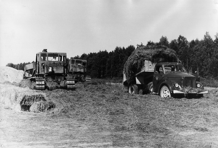 Sõpruse kolhoosis silo valmistamine Moka heinamaal