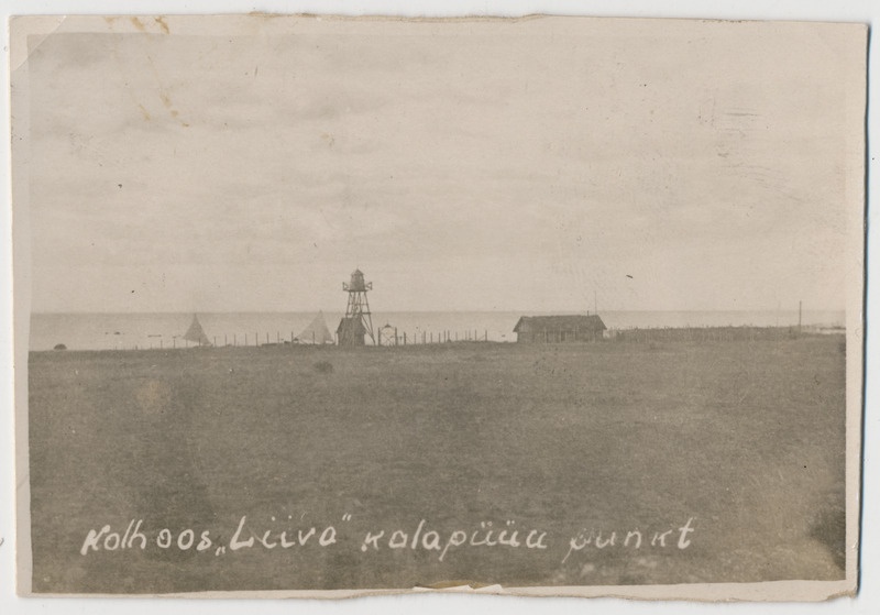 Kolhoos"Liiva" kalpüügikoht Kiduspe küla rannas. ca 1950