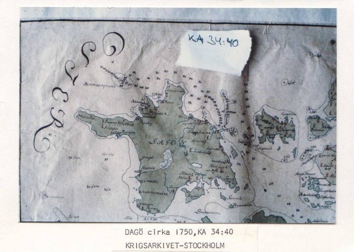 Maakaart. Hiiumaa ja Vormsi saar ca 1750.a.