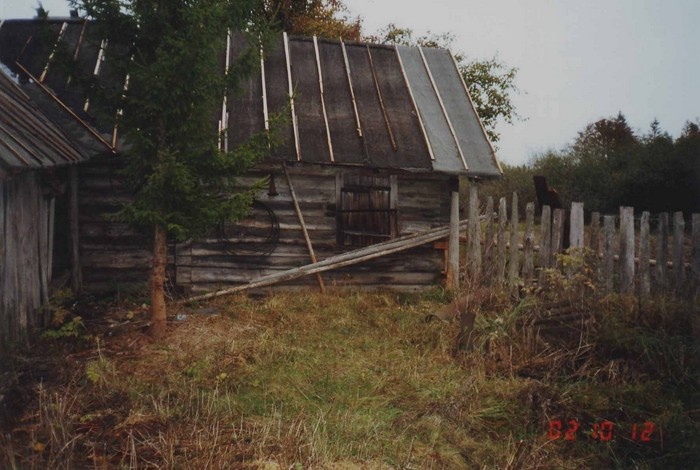 Mägipe küla saun-sepikoda, vaade vasakule külgseinale, paremal lippaed