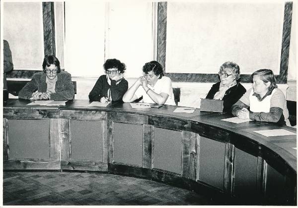 Grupifoto. Kultuurimälestiste Kaitse metoodikute seminar. Tartu Raekoda, 05.1983.a.