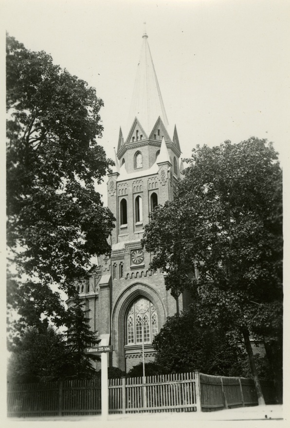 Tartu Peetri kirik, vaade. Arhitekt V. Schröter; ehitusmeister G. Beermann; kiiver Georg Hellat