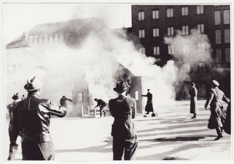 Nõukogude tuletõrje 30 aastapäeva tähistamine, tulekahju kustutamise demonstreerimine
