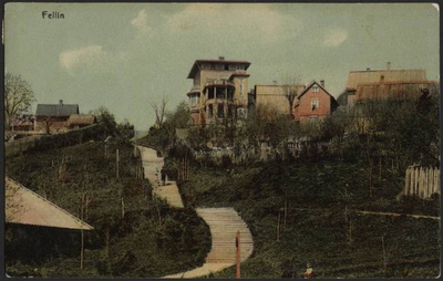 trükipostkaart, Viljandi, Trepimägi, Sellheimi villa, koloreeritud, u 1907, Verlag von E. Ring  duplicate photo