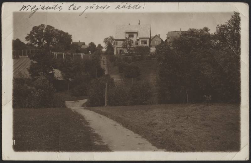 fotopostkaart, Viljandi, Trepimägi, Eiche villa välisvoodrita (põles 1927), u 1909