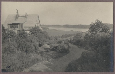 foto albumis, Viljandi, Trepimägi (algusosa), eemal järv, villa Eichen, u 1915, foto J. Riet  duplicate photo