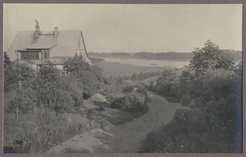 foto albumis, Viljandi, Trepimägi (algusosa), eemal järv, villa Eichen, u 1915, foto J. Riet