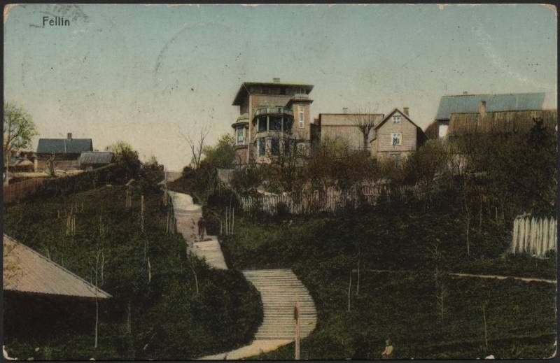 trükipostkaart, Viljandi, Trepimägi, Sellheimi villa, koloreeritud, u 1905, Verlag von E. Ring