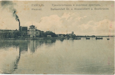 Postkaart. Krusenstierni mudaravila, villa Friedheim ja paadisild enne 1914  duplicate photo