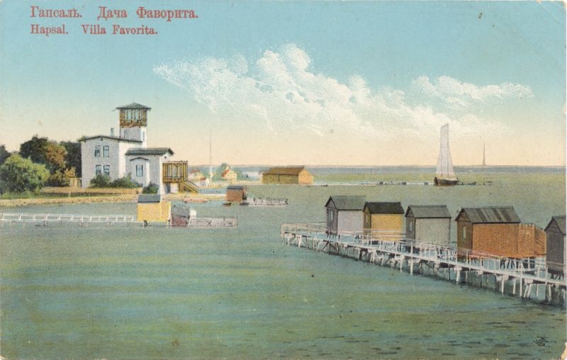 Postkaart. Supelmajad ja villa Wenden enne 1914