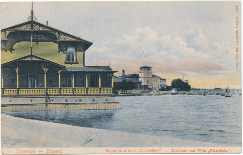 Postkaart vaatega Kuursaalile ja villa Friedheimile
