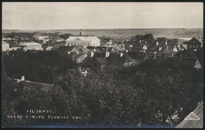 fotopostkaart, Viljandi, linn Jaani kiriku tornist, u 1905  duplicate photo