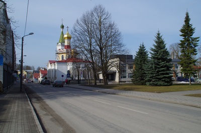 View of the Russian Orthodox Church in Rakvere on Tallinn Street rephoto