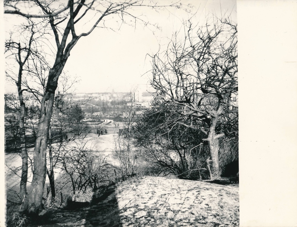 Tartu linnavaade. Vaade Lillemäelt kesklinnale. 1970ndatel.