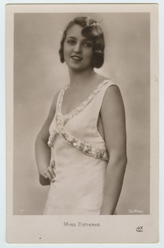 Miss Estonia 1931 Lilly Silberg. Pariis, 1931. Foto Studio Mano.