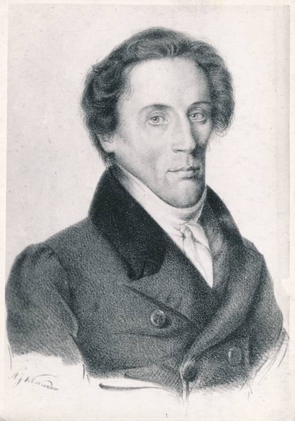 Portreefoto. TÜ Patoloogiaprofessor Gottlieb Franz Emanuel Sahmen (1789–1848). 19.sajand.