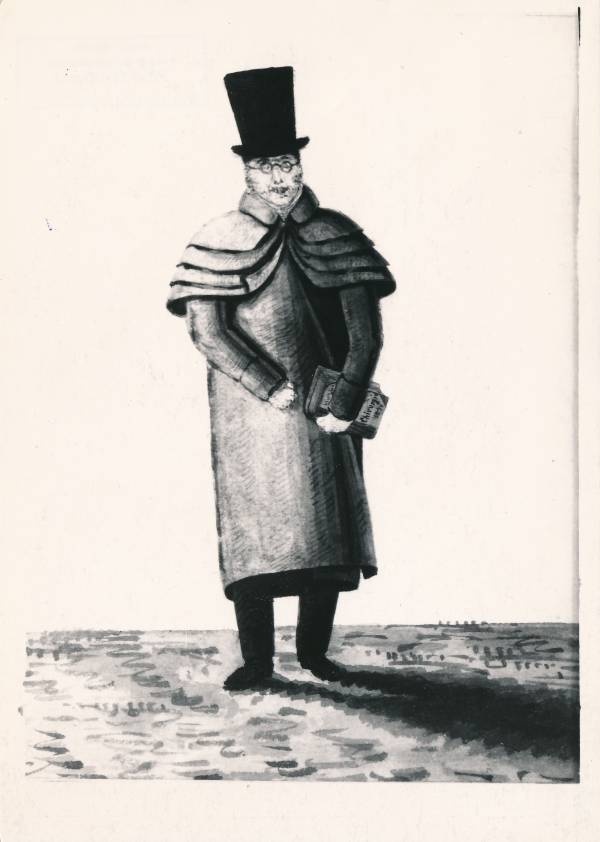 Fotokoopia J.Zdekaueri joonistusest. Tartu linnakodanik. 19. sajandi algus.