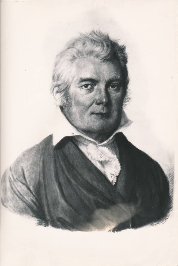 Portreefoto. Arhitekt ja TÜ põllumajanduse ja tsiviilarhitektuuriprofessor Johann Wilhelm von Krause (1757–1828). 19. sajand.