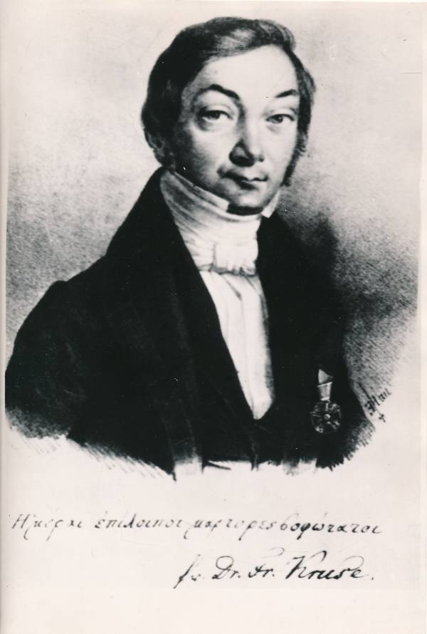 Portreefoto. TÜ Ajalooprofessor Friedrich Karl Hermann Kruse (1790–1866). 19. sajand.