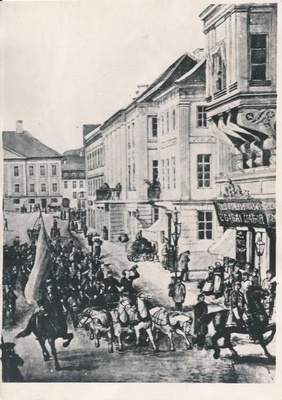 Tartu Ülikool. Üliõpilaste kommers Suurturul. 19. sajand.  duplicate photo