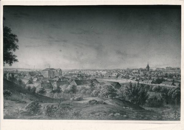 Fotokoopia joonistusest. Tartu linnavaade Toomemäelt. 19. sajand.