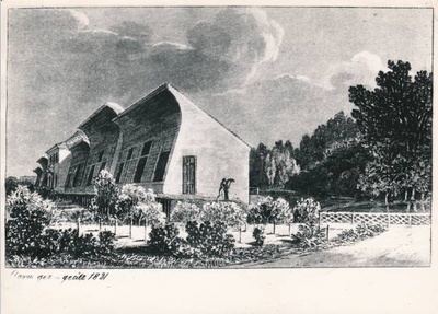 Fotokoopia. Tartu ülikooli botaanikaaed. A.P. Clara akvatinta 1821.  duplicate photo