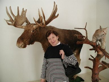 Digifoto. Tartu linnamuuseumi töötaja Anne Kollist Viljandi muuseumi püsinäitust vaatamas, 21.02.2005. Foto Tiia Reisner.