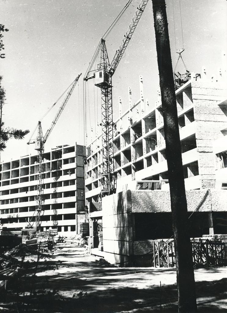 Foto. Vaade ehitatavale Võru keskhaiglale 1979.a.